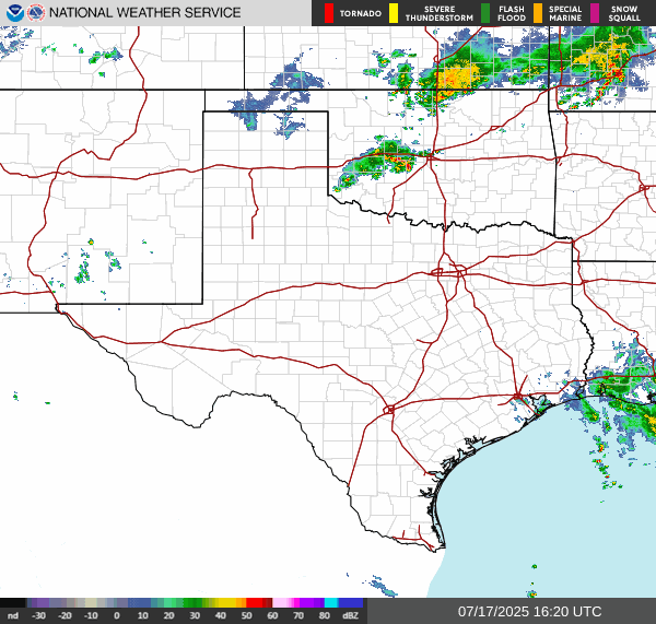Weather radar map